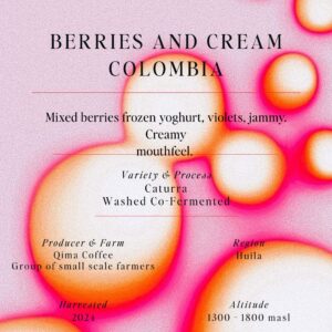Berries and Cream (Kolumbia) - Sumo - Specialty kávé 250gr - Omni