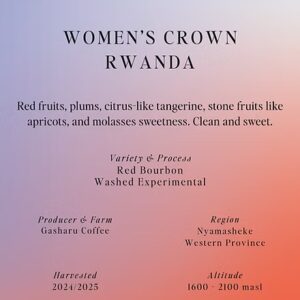 Women’s crown (Rwanda) - Specialty kávé 250gr - Filter